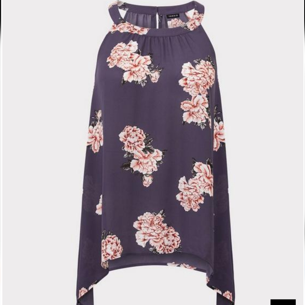 Torrid High Neck Floral Tank
